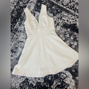 Cinq a Sept Cream V Neck Mini 6